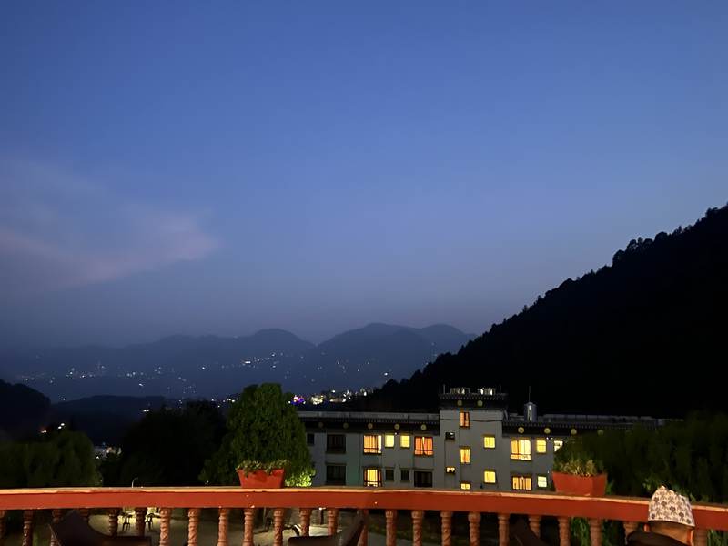 Evening view from the rooftop over the valley lights
